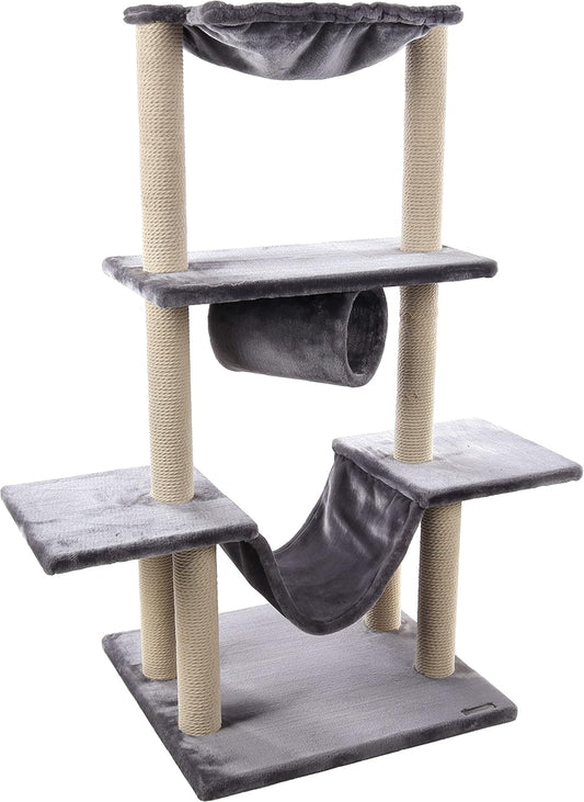 Kattenkrabpaal – Krabpaal – Kattenboom – Kattenhuis – Kattenhuisje – Compact en Ruimtebesparend – Zachte Pluche en Duurzaam Sisal
