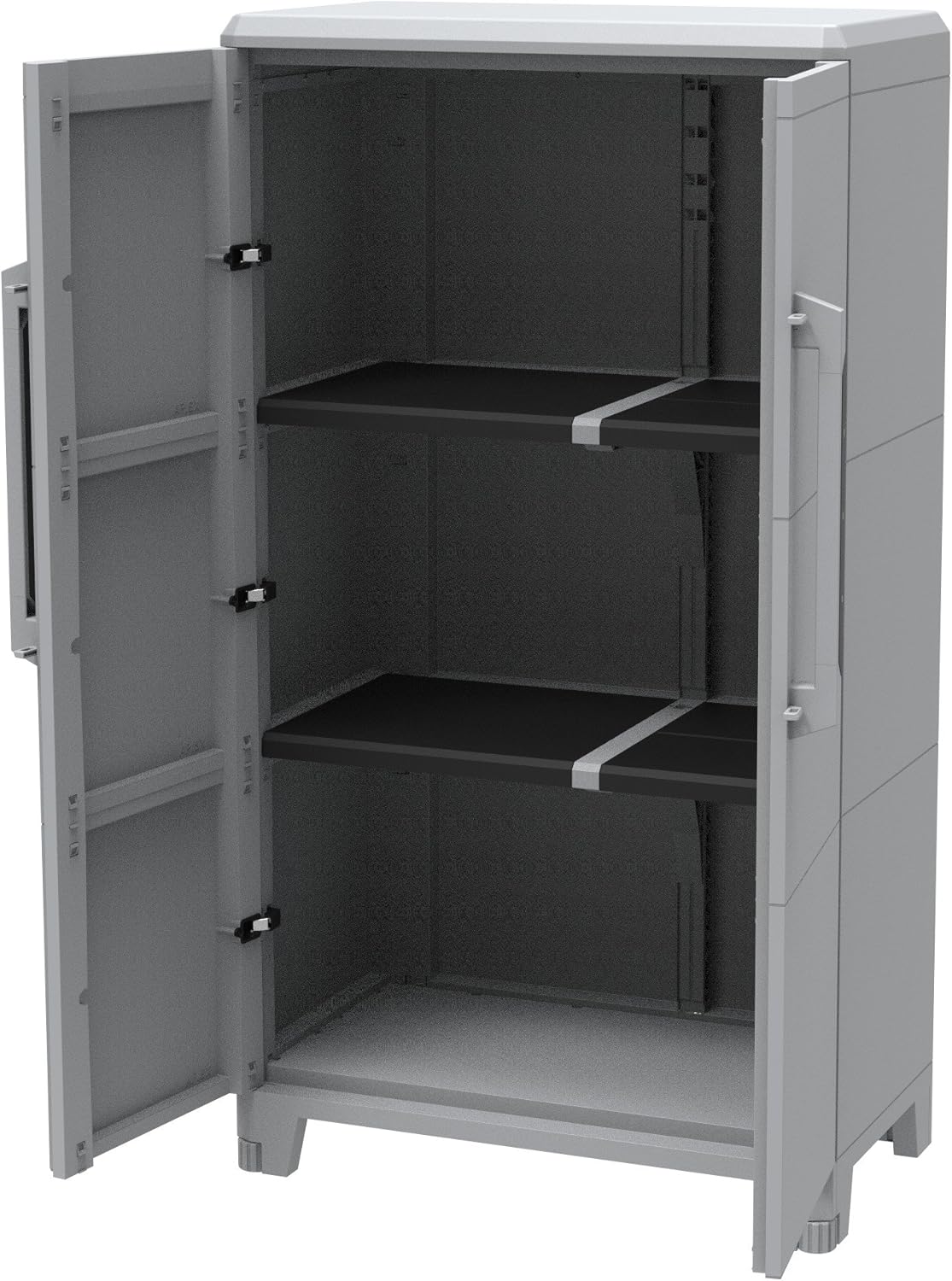 Terry, Transforming Modular 3 high cabinet for outdoor, 2 doors, material: plastic, dimensions: 78 x 43.7 x 143 cm - QUORE