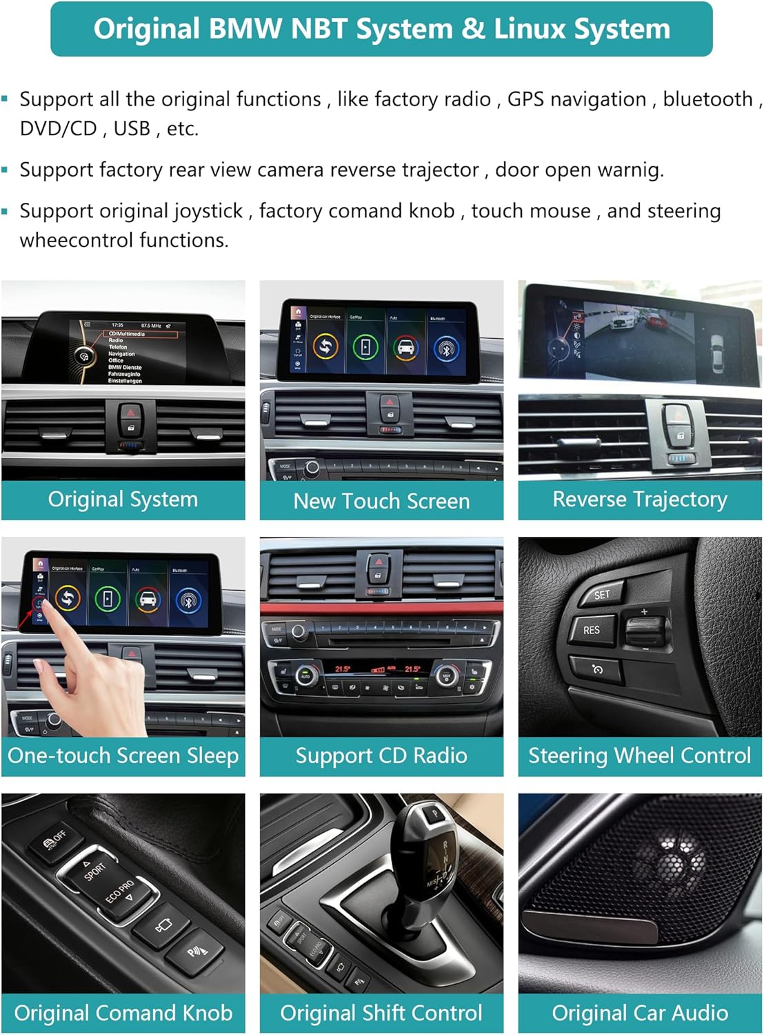 Autoradio BMW NBT 1/2 Serie – Navigatiesysteem – Multimedia Speler – Touchscreen Radio – CarPlay Android Auto – 10,25 Inch Scherm – Draadloos CarPlay en Android Auto
