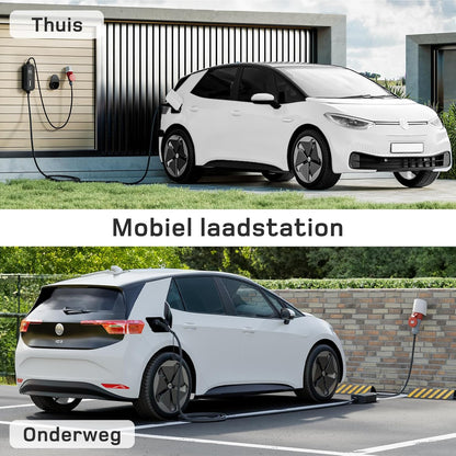 dé EV Charger Type 2 22kW [10m, 3-Fase, 6-32A] Mobile Wallbox 22kW met instelbaar laadvermogen, Laadstation voor model Y/3, ID.3/4/5, Enyaq, EX30/XC40, Niro en Andere EV&PHEV