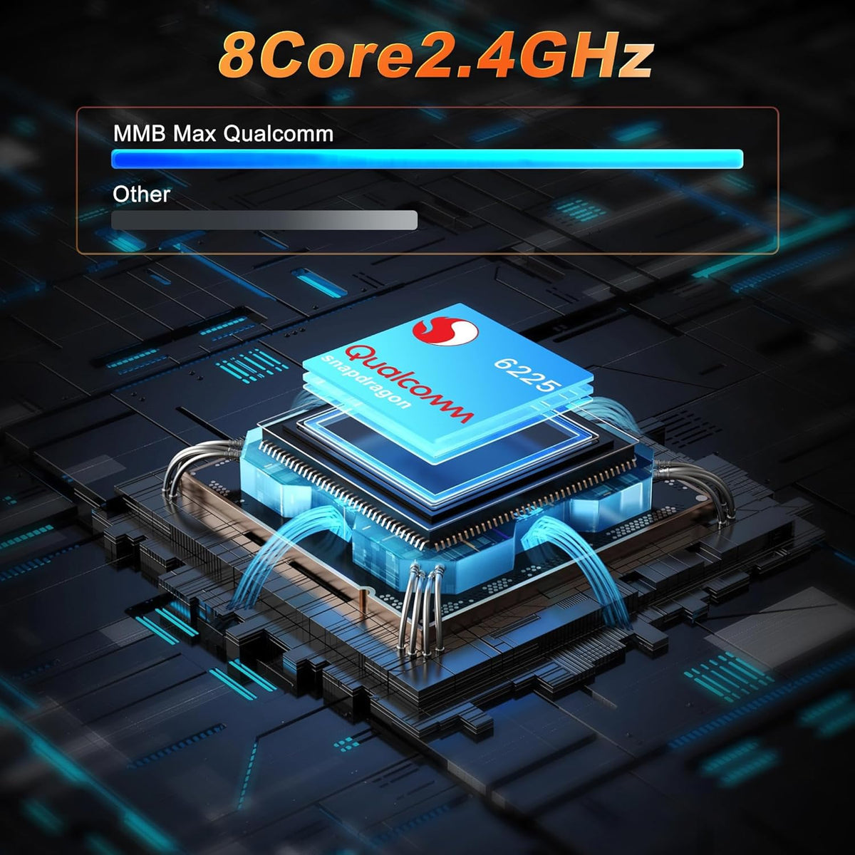 MMB CarPlay Box MAX 5.0 Android 13 Multimedia Video Ai Box, QCM 6225 8-Core 8 + 128GB Online YouTube/Netflix/APP Store, ondersteuning SIM en TF-kaart, draadloze CarPlay en Android auto-adapter