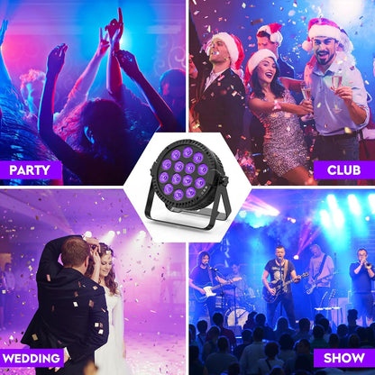 4 stuks led per schijnwerper podiumlicht met tas, 84 W RGBW DMX disco feestlicht met afstandsbediening automatische master-slave geluidsmodi voor DJ bar bruiloft Halloween Kerstmis