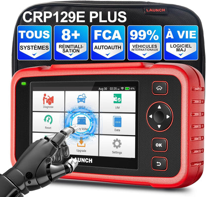 LAUNCH CRP129e Plus OBD2 Car Diagnostic Tool with All System, 12+Reset ABS/EPB/DPF/SAS/TPMS Reset/Battery Balance/Injector Coding/Oil/Throttle Valve, Lifetime Software Update