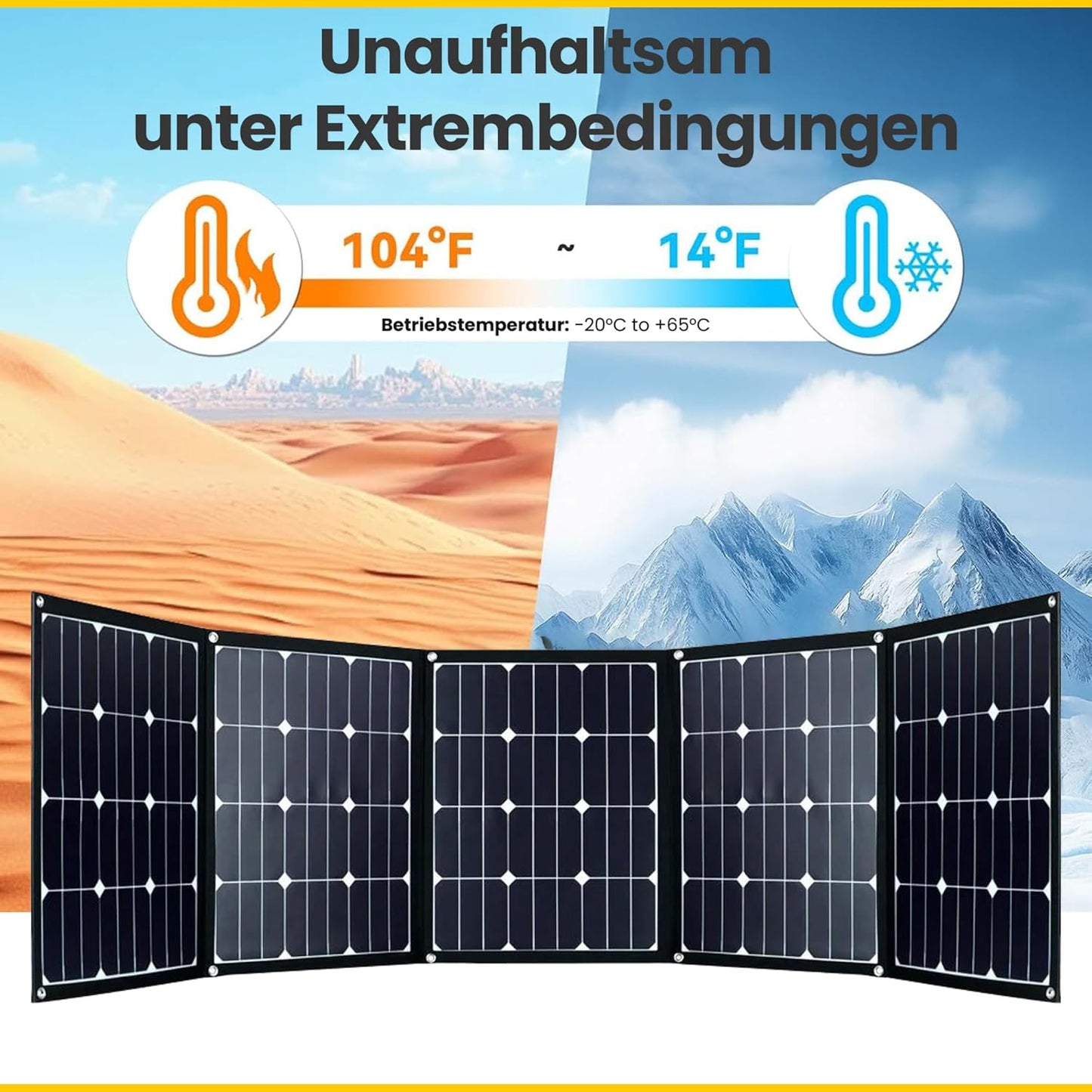 Offgridtec© FSP-2 225W opvouwbaar zonnepaneel met Sunpower Back-Contact cellen zonder laadregelaar met praktische draaggreep en opbergruimte voor kabel. Voor camping, reizen, boot caravan