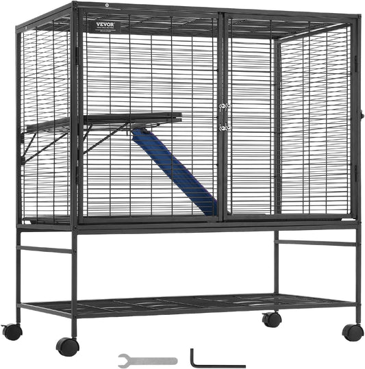 4-Laags Metalen Kooi Voor Fretten -  Geschikt Voor Ratten, Hamsters, Cavia's en Chinchilla's - 92 cm x 58 cm x 100 cm