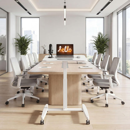Laptoptafeltje – Verstelbaar Bureau – Mobiele Computertafel – Zit-Sta Werkplek – Kantelbaar Tafelblad – Pneumatische Hoogteverstelling 75-114 cm – Compact 60,5x52 cm Wit