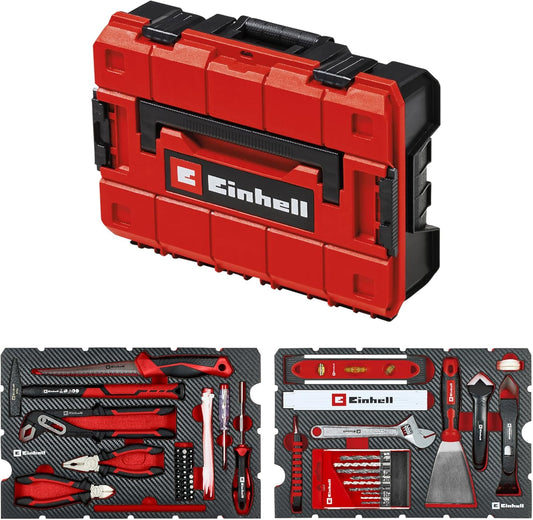 Einhell Gereedschapskoffer voor renovatie, 78 delen (renovatie, boor, bit, spatel, tang, hamer, e-case-systeem)