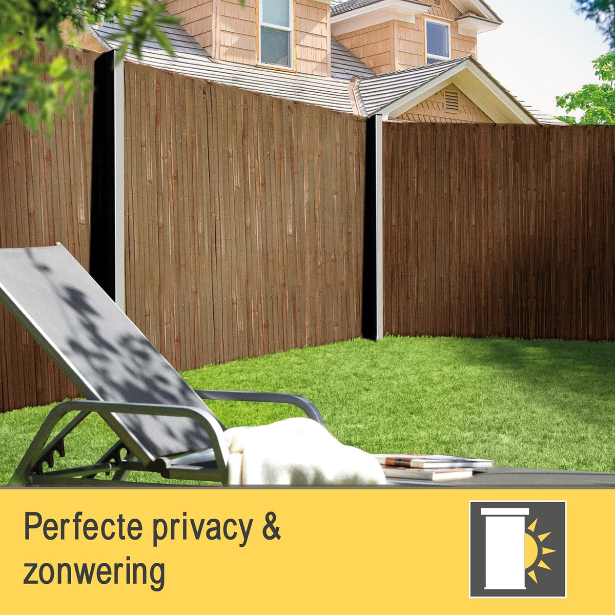 Bamboe Privacyscherm Donkerbruin 200 x 600 cm – Bamboemat – Tuinscherm – Balkonscherm – Inkijkbescherming – 100% Natuurlijk Bamboe – Weerbestendig ĸ