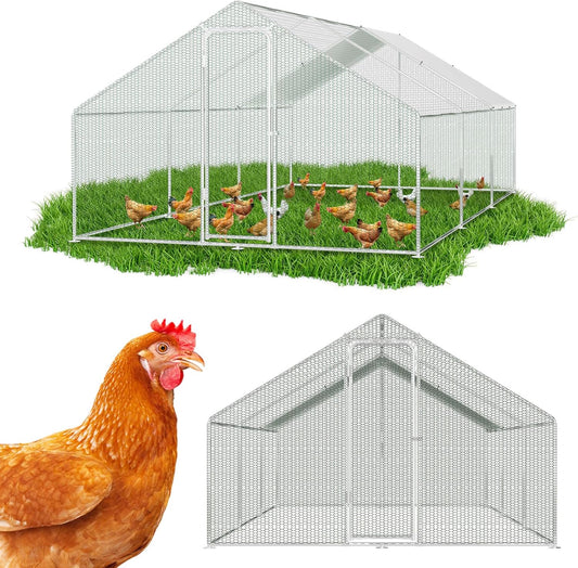 Kippenhok – Buitenren – Dierenhok – Vogelkantoor – Buitenkooi – Verzinkt Stalen Frame – Afmetingen 3x6x2 Meter