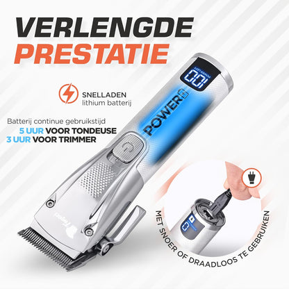 Fagaci Tondeuse Mannen met Turbo Kracht en Nauwkeurig Knippen, Trimmer for Men, Lange Batterijduur 5u Tondeuse, 3u Trimmer