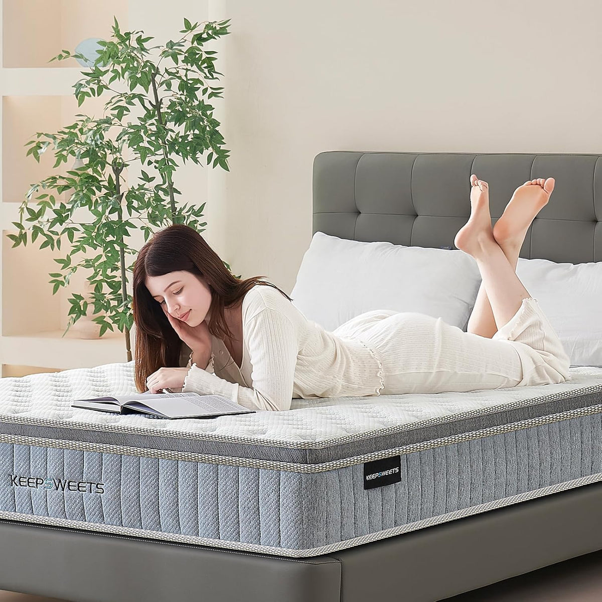 Pocketveringmatras, ergonomisch matras met 7 zones, hardheid H3, hoogte 20 cm, 160 x 200 cm