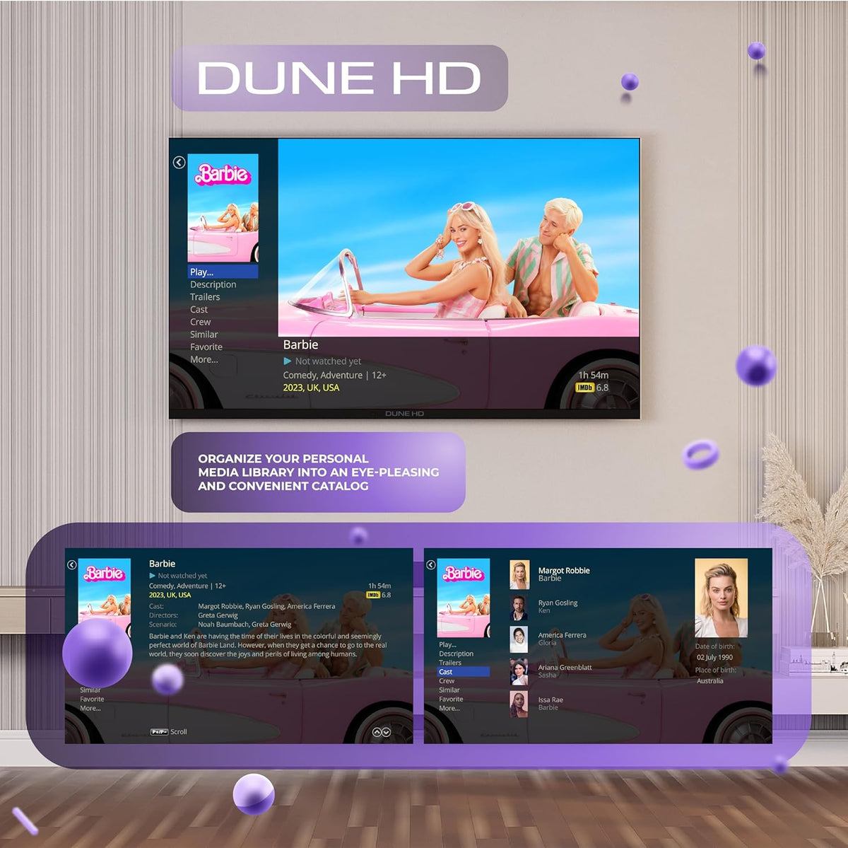 Dune HD Smart TV 55" (2026), QLED 4K UHD Quantum Dots, HDR10 HLG, Whale OS Android, 2+16, drievoudige tuner DVB-T/T2/S/S2/C + analoge tv, spraakassistent, AirPlay, Miracast (55, Inch)
