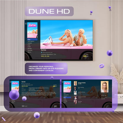 Dune HD Smart TV 55" (2026), QLED 4K UHD Quantum Dots, HDR10 HLG, Whale OS Android, 2+16, drievoudige tuner DVB-T/T2/S/S2/C + analoge tv, spraakassistent, AirPlay, Miracast (55, Inch)