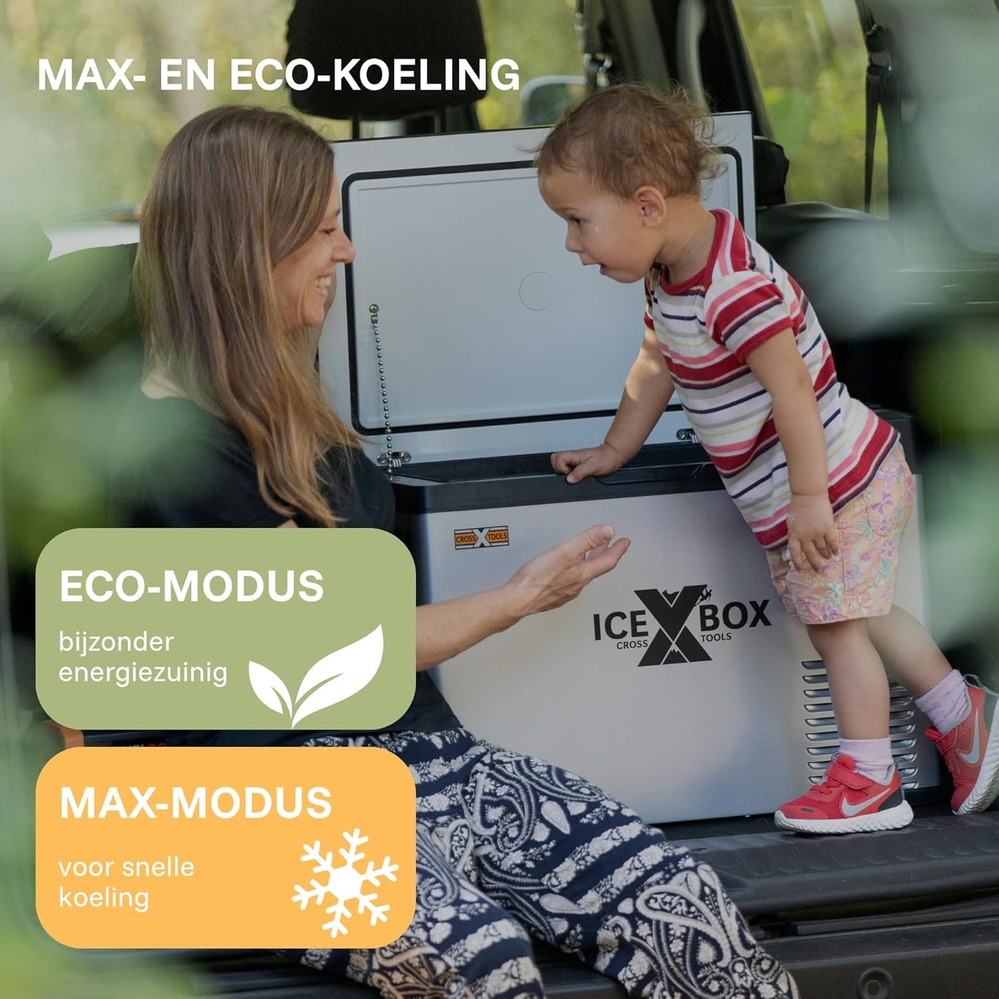 ICEBOX 40 68061 Elektrische koelbox en vriesbox, 40 l, compressor, voor camping, auto, bestelwagen, boten, met app-bediening, koelvermogen tot -20 °C, 230 V/12 V/24 V, 65 x 37,5 x 42,7 cm