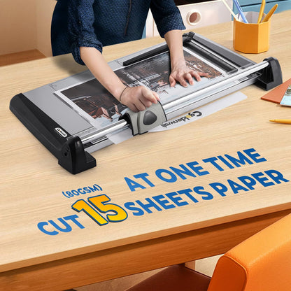 A3 Industriële Papiertrimmer – Papiersnijder – Papier Snijmachine – Guillotine – Roterende Papiersnijder – 480 mm Snijlengte – Tot 15 Vellen