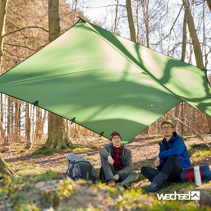 Wechsel Tents Tarp S - Waterdichte Luifel 4 x 2,9 m - Bescherming Tegen Weersinvloeden en UV - Groen (Zero-G-Line)