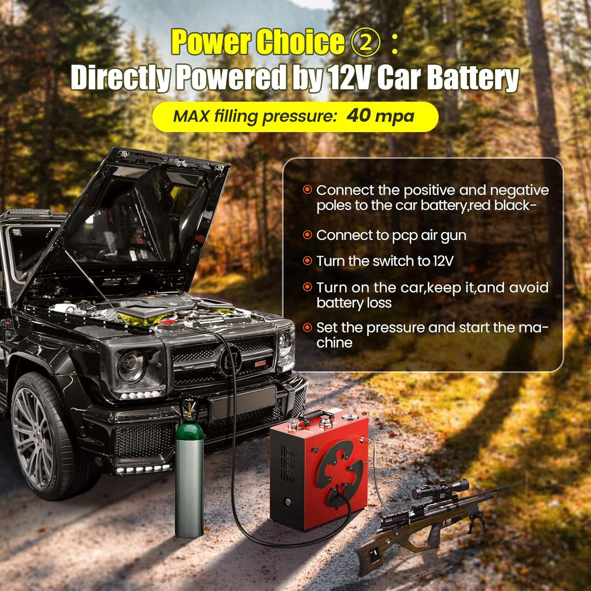 PCP Luchtcompressor – Luchtpomp – Air Compressor – PCP Vulstation – Drukpomp – Krachtige 350 W Motor – Waterkoeling en Ventilator voor 5 Uur Continu Gebruik