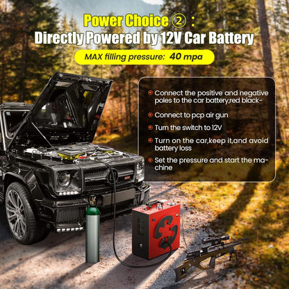 PCP Luchtcompressor – Luchtpomp – Air Compressor – PCP Vulstation – Drukpomp – Krachtige 350 W Motor – Waterkoeling en Ventilator voor 5 Uur Continu Gebruik
