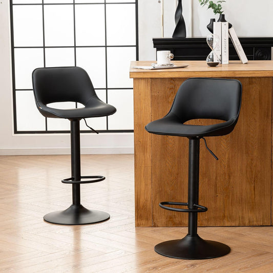 YOUNIKE Bar stool set of 2 black - QUORE