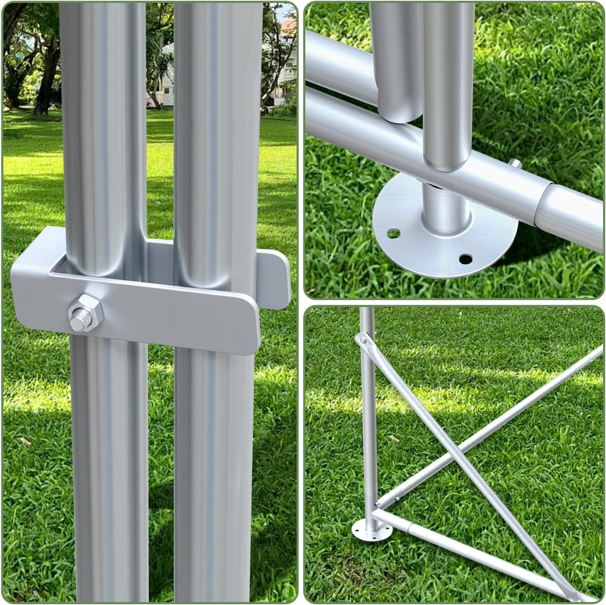 Free Run Hen Coop Galvanized Steel Small Animal Coop Chicken Coop Roof Poultry Hutch with Sunroof and Door for Pet Cage Chicken Cage Bird Cage Small Animals Plants - QUORE