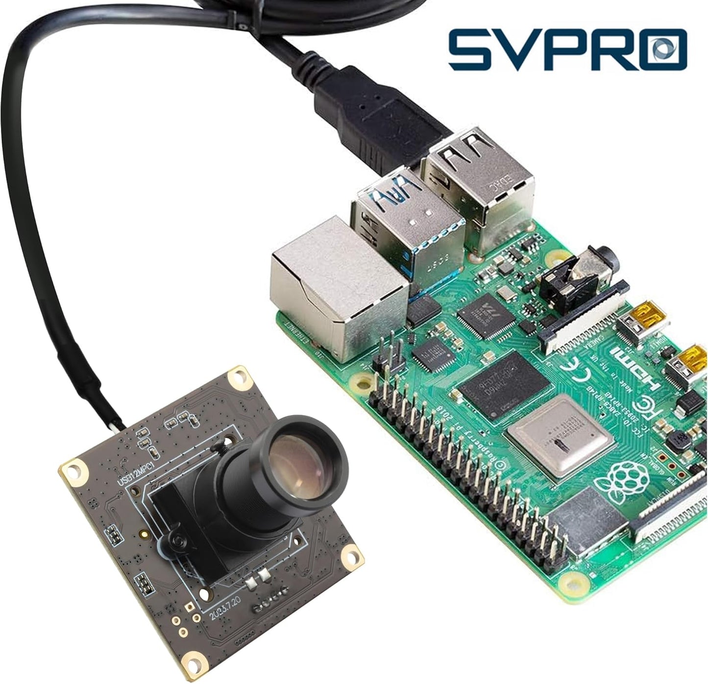 SVPRO 1080P 120fps Hoge Snelheid Camera Module 12MP 4K 30fps Industriële Video Camera met M12 Lens 25mm Brandpuntsafstand Smalle Hoek UVC Beveiliging Monitoring Camera voor PC Laptop Raspberry Pi