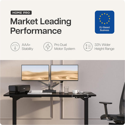 Desktronic HomePro Frame in hoogte verstelbaar bureauframe - elektrisch in hoogte verstelbaar bureau met fluisterstille dubbele motor en touchscreen - hoog draagvermogen - zwart