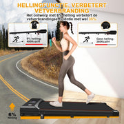 Loopband - Elektrische Loopband - Walking Pad - Inklapbaar - met Helling - Ruimtebesparend - 3.0 pk - Bluetooth-Audio - App - Afstandsbediening - LED-display - Instelbare Snelheid - 1-6 km/u - 12 x 49 x 120 cm - Zwart