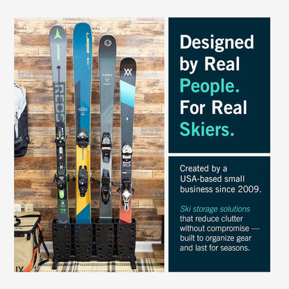 Ski opbergrek – Skirek – Ski standaard – Ski houder – Ski organizer – Vrijstaand ontwerp voor 4 paar ski’s – Stevig ABS-kunststof met afvoeropeningen
