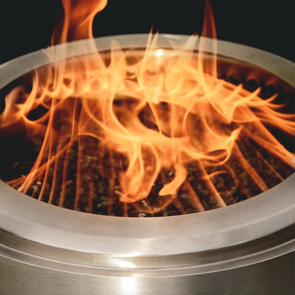 herQs Cozy - Rookvrije vuurkorf van roestvrij staal Ø38 cm voor 4-6 personen – Smokeless firepit met secundaire verbranding – Inclusief draagtas en asopvangbak - voor de kleine en gemiddelde tuin