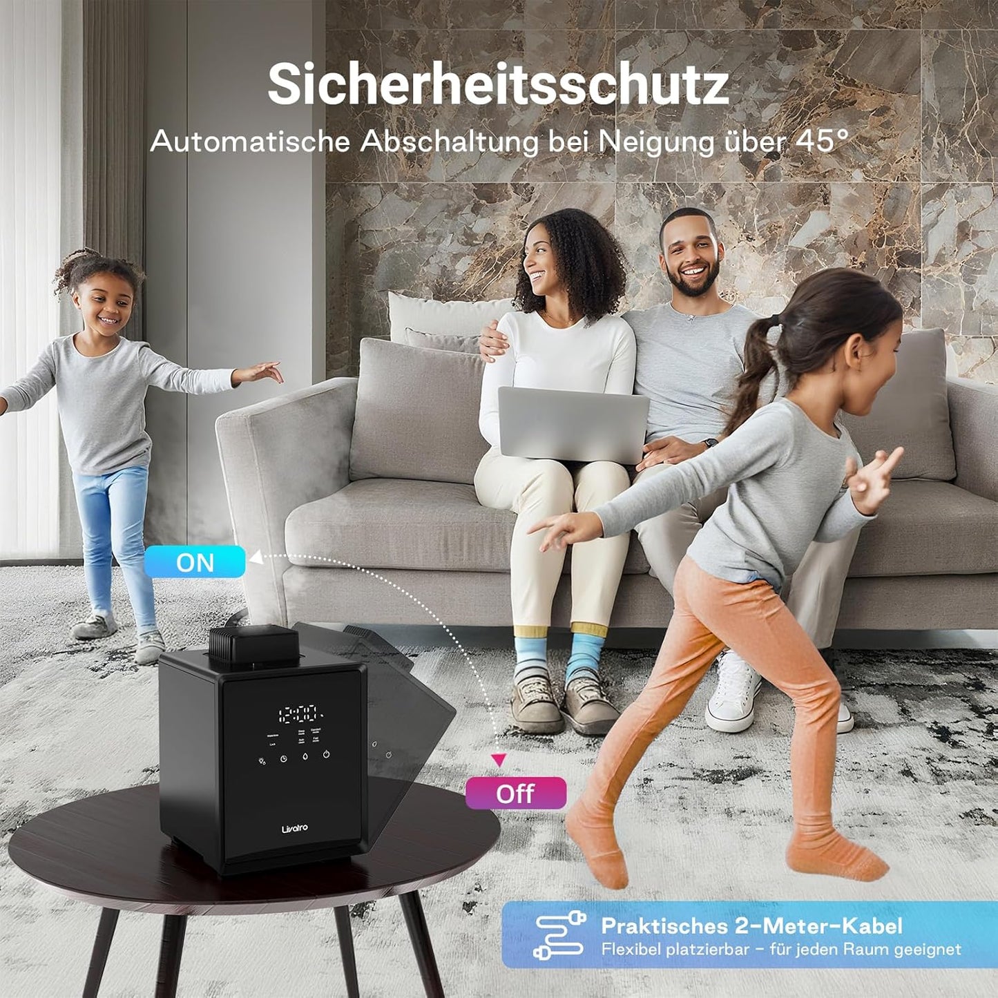 Luchtbevochtiger met hete stoom – Stoombevochtiger – Warmdamp luchtbevochtiger – Verdamper – Bevochtiger – 3 L Roestvrijstalen Tank – Zonder Filter, Zwart