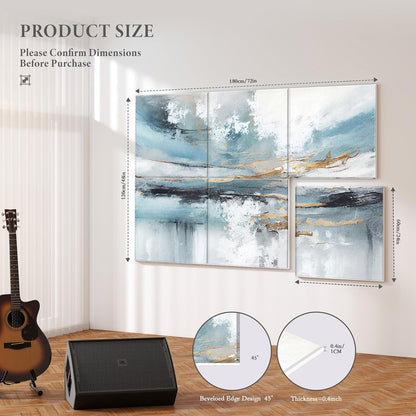 Akoestische Panelen Set Van 6 – Geluidsabsorberende Panelen – Geluidsdempende Wandpanelen – Akoestische Wandpanelen – Akoestische Wanddecoratie – Zelfklevende Achterzijde – 180 X 120 Cm