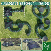 3-in-1 Kattentent - Kattenverblijf - Kattententen - draagbare Catiotent - met 1 Koepeltent - 1 Rechte Tunnel - 1 Kubus - Buitenkattenbox - voor Katten - Konijnen - Andere Dieren - Polyester - Zwart/Groen