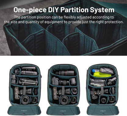 PGYTECH OneMo Lite Camera Rugzak 22L professionele Cameratas Fotorugzak geschikt voor Sony/Canon/Nikon/Mini 3 Pro/DJI AVATA/Air 2S/FPV/Mavic 3/ DSLR/SLR spiegelloze camera's (Zwart)