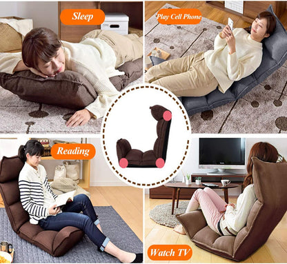 Lazy Sofa Bed Single Tatami Armchair Erker Dormitory Room Backseat Chair Floor Legless Chair Foldable Lazy Bed - QUORE