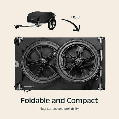 Retrospec Rover Hauler Cargo Bike Trailer met inklapbaar frame en weerbestendige stof, grote vrachtdrager, geschikt voor 20-29" fietswielen