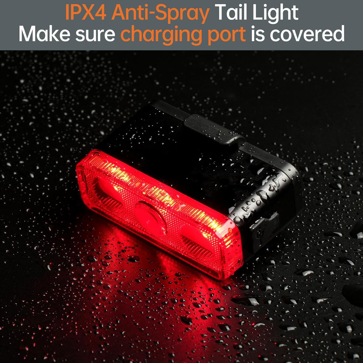 Fietslamp - Fietslicht - Fietsachterlicht - Krachtig Fietsachterlicht - Oplaadbaar - 500Lm - met Bewegingssensor - USB-C-Oplaadpoort - 3 Constante - 2 Knippermodi - Waterbestendig - Rood Licht - Zwart