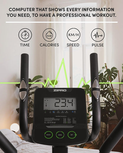 Zipro Hulk Magnetic Elliptical Cross Trainer for Adults, up to 150 kg, Black, One Size, One Size - QUORE