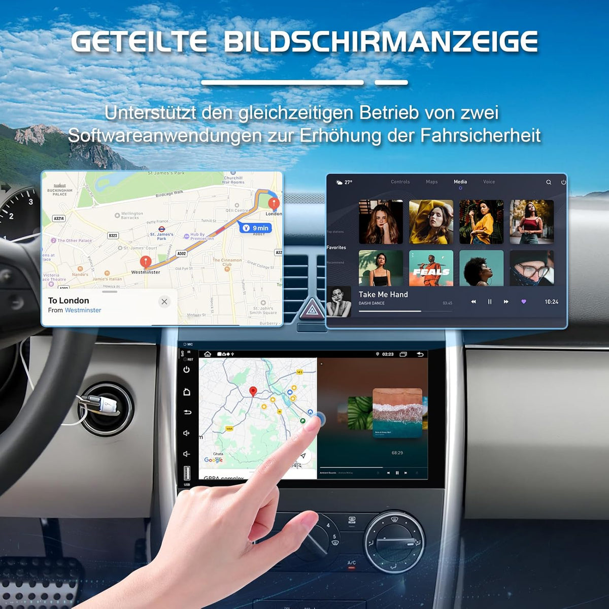 64G + 4G 8Core (2CA75+ 6CA55) Android 14 autoradio 9 inch met display voor Mercedes Benz B200 Sprinter Vito W639 Viano W169 W245, autoradio Dual DIN met Canbus MirrorLink Navigation SWC ect