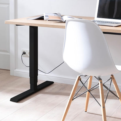 boho office® Homedesk - Infinitely Electric Height-Adjustable, Black Desk, Table Base with Memory Function, Very Modern Impact Protection and Child Safety - QUORE