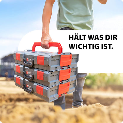 TOX assortimentskoffer L-BOXX in set, stapelbaar en klikbaar met L-BOXX-systeem, 8-vakken inzetstuk voor kleine onderdelen, overzichtelijke opslag voor pluggen en schroeven, set met 2 stuks, 094909150
