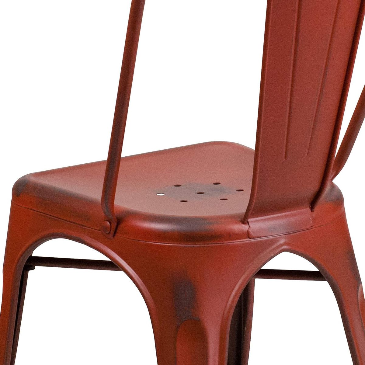 Flash Furniture Blake Commercial Grade 4 Pack noodlijdende Kelly rood metaal indoor-outdoor stapelbare stoel