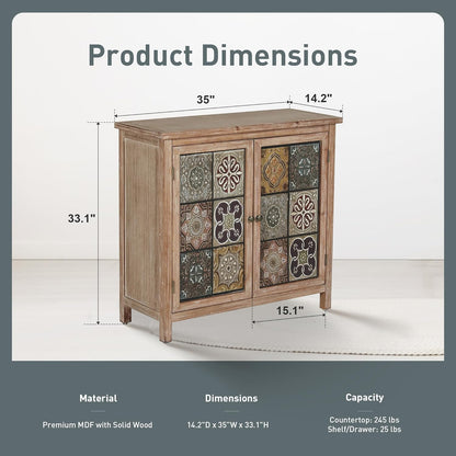 ALPHA HOME Sideboard with 2 Compartments, Multifunctional Cabinet, Kitchen Cupboard, Side Cabinet with Double Doors, Garden Cabinet, File Cabinet, Hallway Cabinet, Storage Cabinet, 36 x 89 x 84 cm