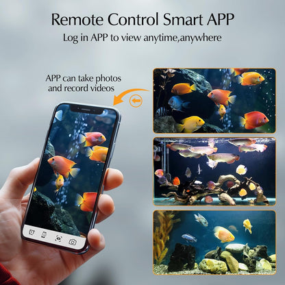 Slimme voederautomaat voor aquariumvissen – Automatische visvoerdispenser – Aquarium voerautomaat – Visvoederautomaat – Voederdispenser – HD-camera – App-bediening via wifi