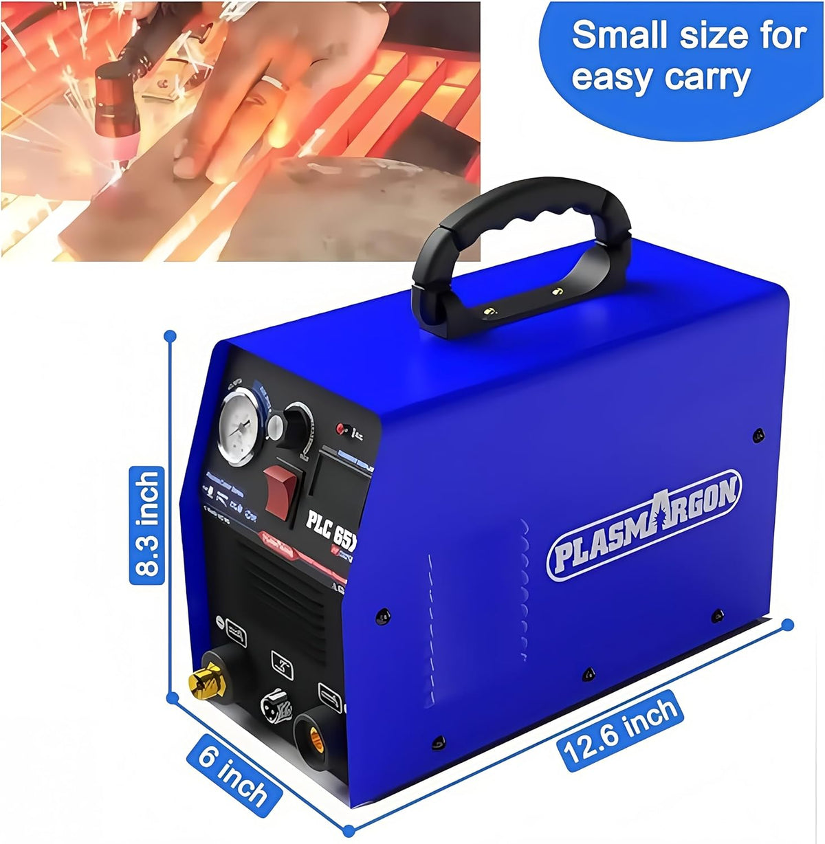 Plasmasnijder 65 Amp contactloze pilootboog, groot digitaal display, max. snijdikte 18 mm, 220 V plasmasnijmachine - PLC65X