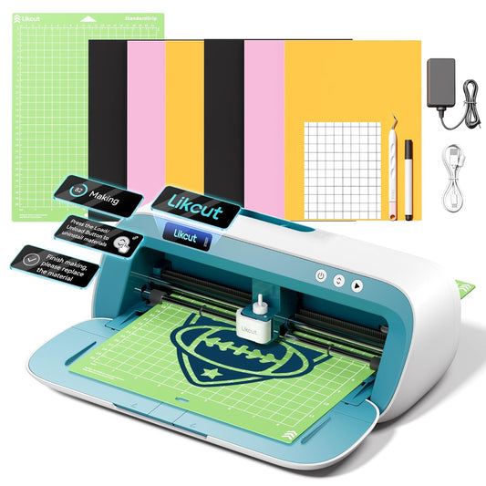 Snijmachine – Plottermachine – Snijplotter – Hobby Plotter – Plotter – Print Then Cut A4 – Nederlandstalig LED-scherm – Blauw