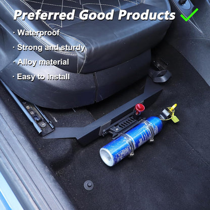 Onder Co-Pilot Seat Brandblusser Montagebeugel Compatibel met SEAT Leon 2008-2012 Aluminium Verstelbare Quick Release Roll Bar Brandblusser Fleshouder