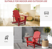 Adirondack - Tuinstoel - Relaxstoel - Ligbank - Ergonomische Rugleuning - Stevige - voor Tuin - Balkon - Terras - Sparrenhout - 72 x 94 x 93 cm - Rood