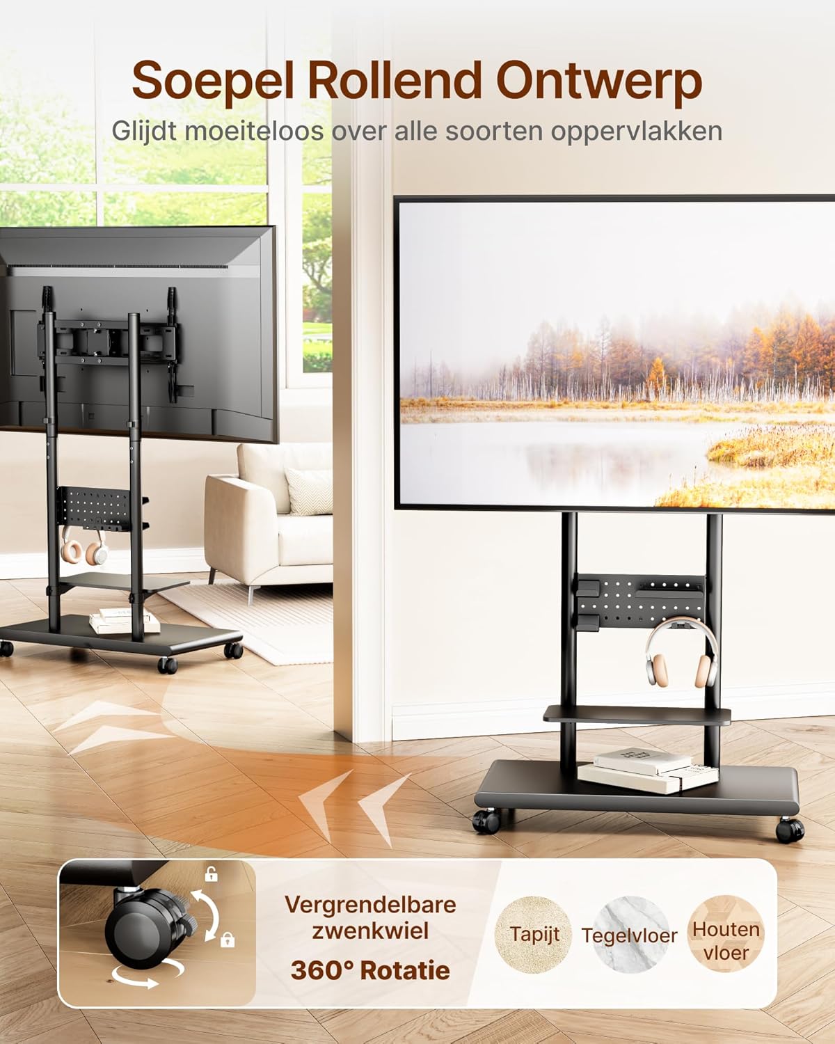 Tv-standaard voor 50-90 inch tv/zwart