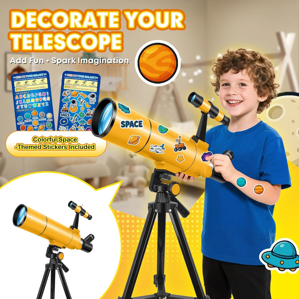 Telescopische astronomie professional voor volwassenen en kinderen, 80 mm opening 500 mm astronomische refractor telescoop voor beginners, draagbare reisscoop met statief, mobiele
