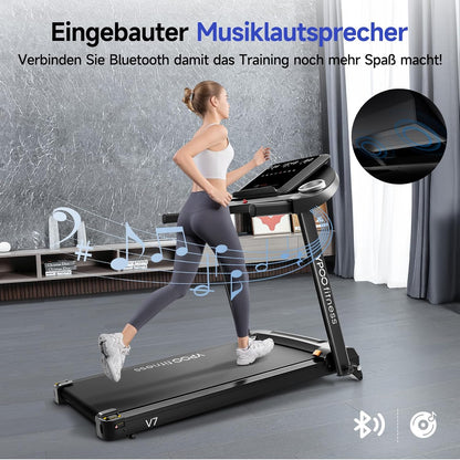 Loopband – Treadmill – Hardloopband – Fitnessapparaat – Trainingsapparaat – Inklapbaar Ontwerp – 8% Helling – Groot Loopvlak 106x38 cm – Max 13 km/u – 2,5 PK Motor – LED-Display – App Connectiviteit – Max 140 kg Belastbaar